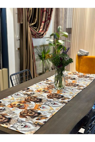 Gofre Home Runner Dog Patterned Digital Print Runner