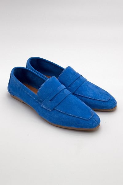 Shoebutik Mocasin de damă Bien Blue din piele naturală