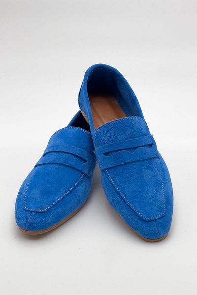 Shoebutik Mocasin de damă Bien Blue din piele naturală