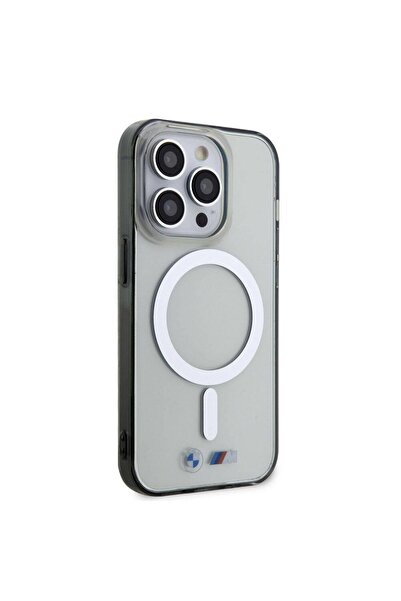 BMW Θήκη MagSafe με ασημένιο δαχτυλίδι για iPhone 15 Pro Max, Διαφανής