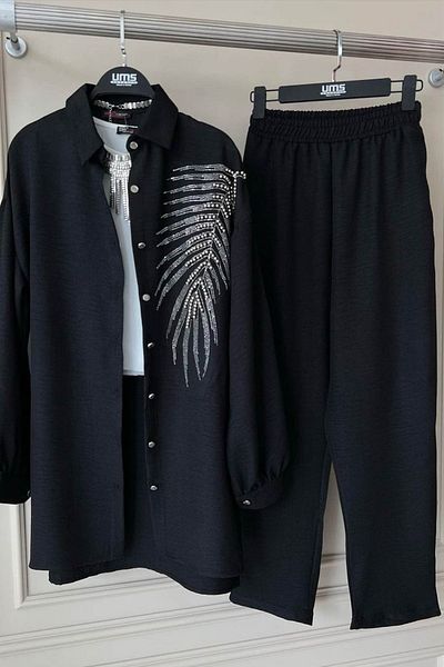 YEDİLALE WOMEN'S SHIRT COLLAR LINEN SET