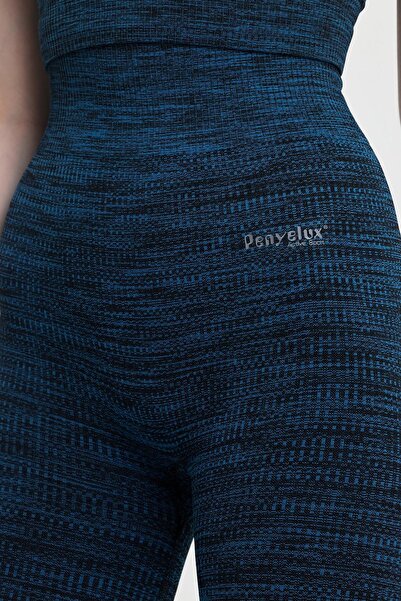 Penyelux Women's Seamless Fitness Seamless Recovery Sports Tights Blue