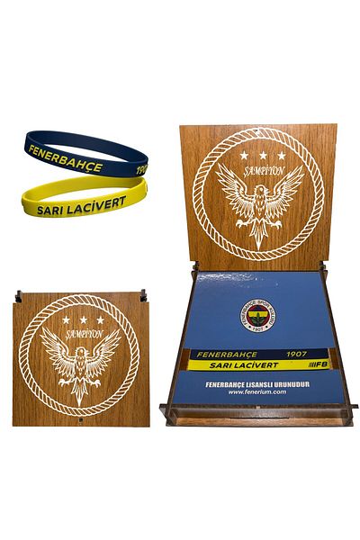 Fenerbahçe Yellow Navy Blue Wooden Boxed Bracelet