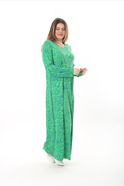 mezura tekstil Γυναικείο Plus μέγεθος μακρυμάνικο βισκόζη χτενισμένο βαμβακερό χιτζάμπ κατάλληλο μακρύ μάξι φόρεμα