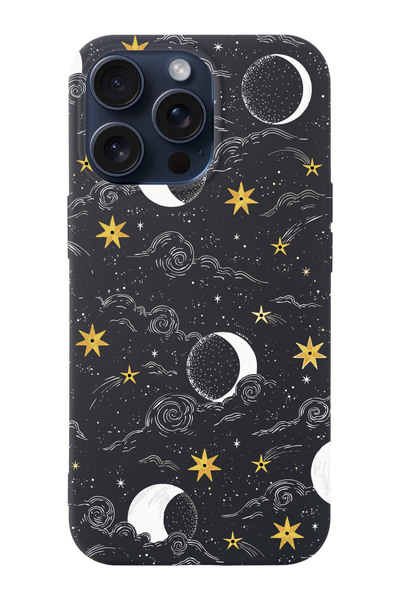 shoptocase iPhone 15 Pro Max Compatible Purple Stars Patterned Launch Silicon...