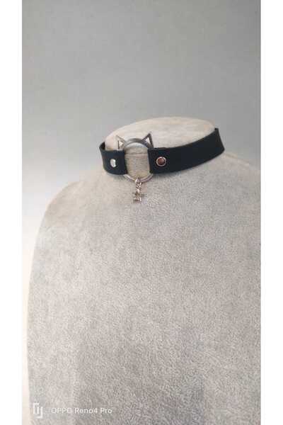 Fugusugu Cat and Star Choker Gothic Kolye