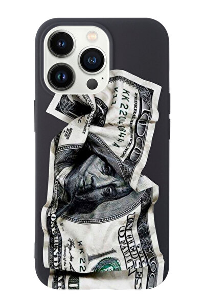 shoptocase Iphone 14 PRO MAX Uyumlu Dolar Desenli Lansman Silikon Telefon Kılıfı
