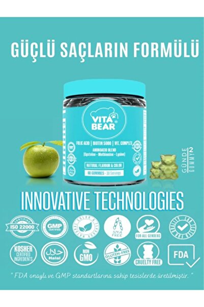 Vita Bear Strong Hair Saç Vitamini 60 Gummies