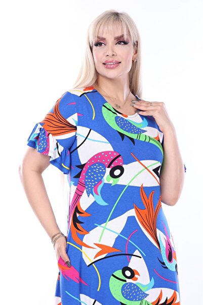 mezura tekstil Μανίκια και φούστα με βολάν με βολάν με κοντό μανίκι Κομψό φόρεμα βισκόζης χτενισμένο βαμβακερό με τσέπες