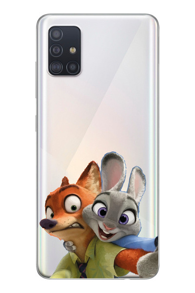Magic Ring Samsung Galaxy M31S Uyumlu Zootropolis Judy & Nick Tasarımlı Şeffaf Telefon Kılıfı