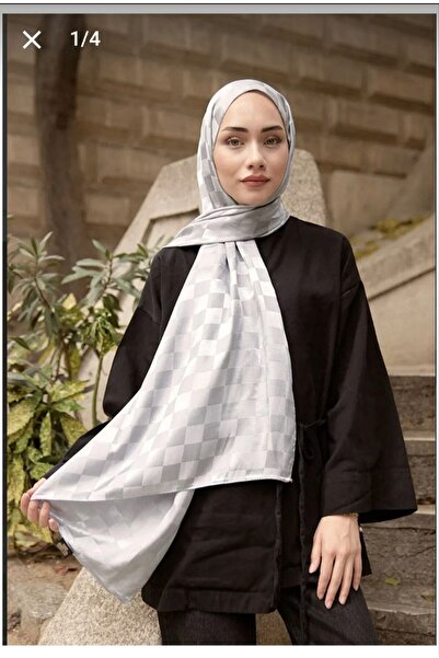 Nilbutik șal jacquard din bumbac cu model șah