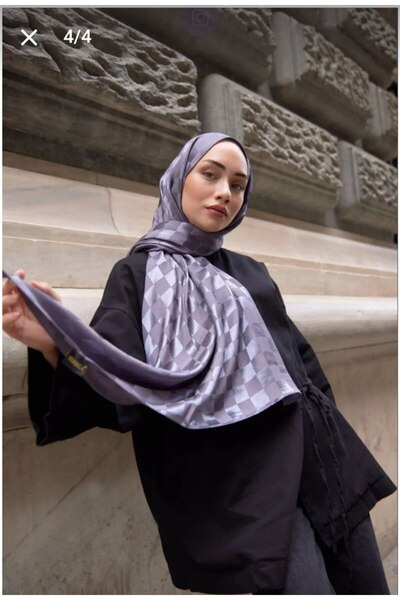 Nilbutik șal jacquard din bumbac cu model șah