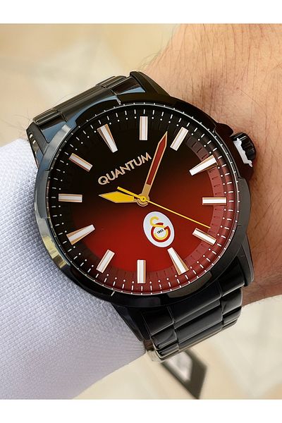 Quantum Original Licensed Steel Cord Steel Case Galatasaray Fan Men's Wristwatch