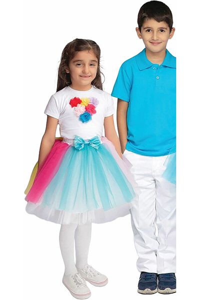 Ümiteks world of clothes April 23 Girl's Rainbow Set - School Performance and Kiyafeeti