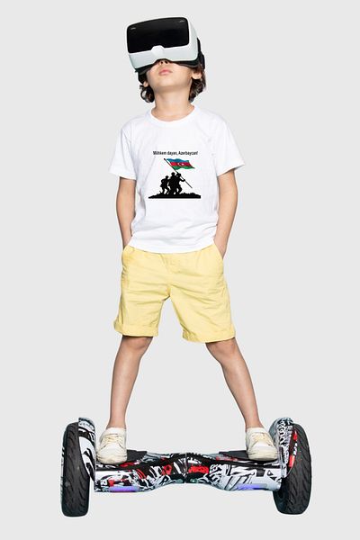 herotasarım Tricou pentru copii cu mânecă scurtă Azerbaycan Möhkem Durable - bll4595