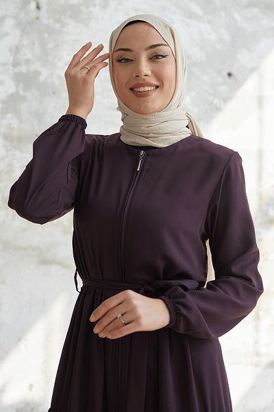 InStyle Belted Skirt Gather - Plum