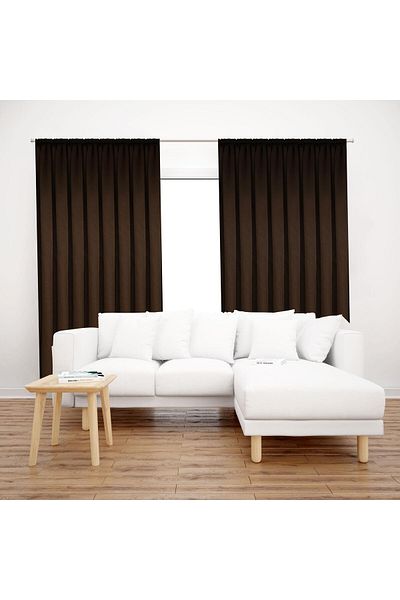 Premier Home Σατέν Κουρτίνα Φόντο 140x260 Καφέ