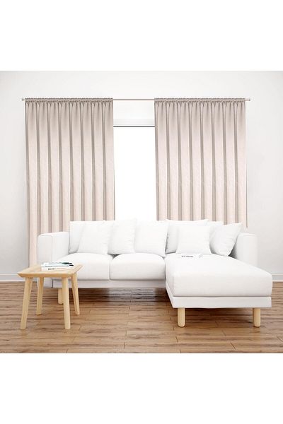 Premier Home Σατέν Κουρτίνα Φόντο 140x260 Κρέμα