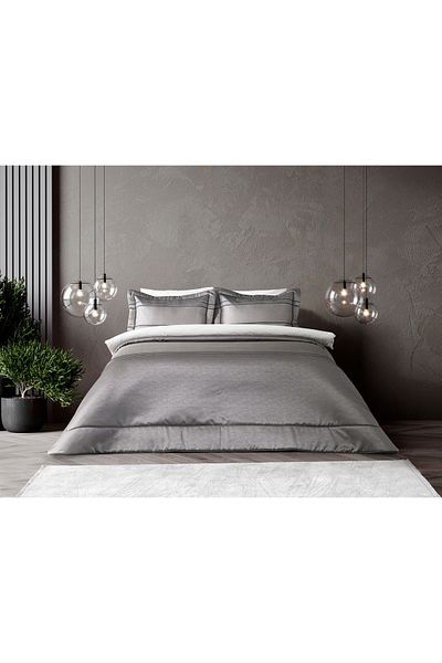 Doqu Home مفرش سرير ماتيلدا مزدوج - فضي