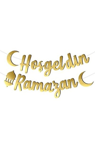 Masalsı Concept Hoşgeldin Ramazan Yazılı Kaligrafi Banner Gold Renkli 200x30 ...
