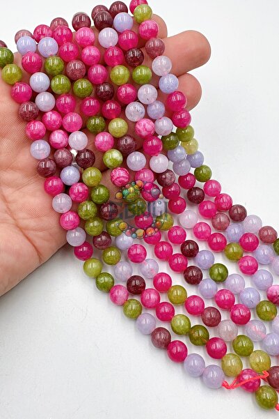 Ebruli Boncuk Χάντρες αξεσουάρ για κοσμήματα από φυσική πέτρα αχάτη 8 χιλιοστ...