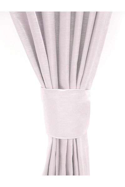 Premier Home Satin Background Curtain 140x260 White