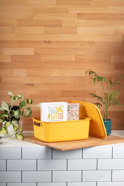 FH finehome Yellow 10LT Boxy Multi-Purpose Box
