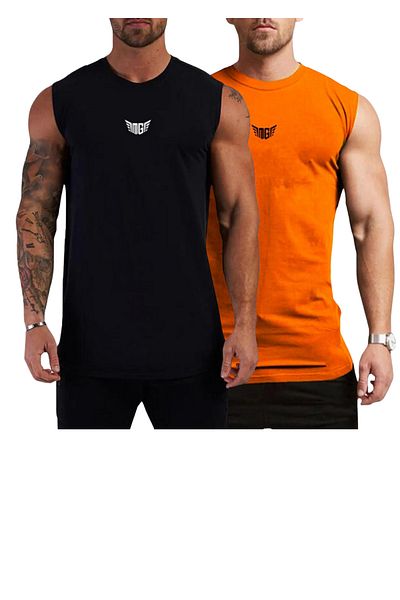 GENIUS STORE Men's Moisture Absorbing Quick Dry Athletic Technical Performance Athlete Zero Sleeve T-shirt MG-ATLET2