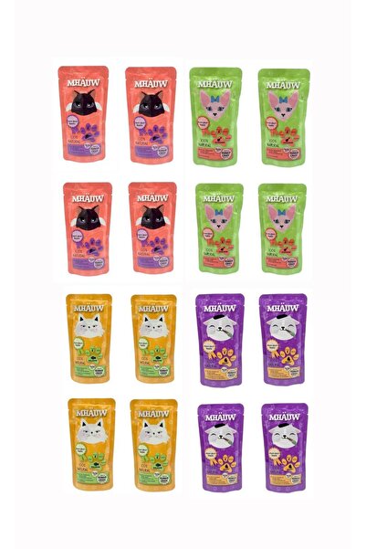 TAİL PAWS 16 Paket ve 4 Farklı Lezzette Mhauw Kedi Çorbası 80 Gr