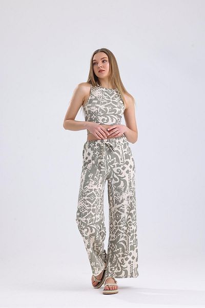 Miss Murem Strappy Athlete Trousers Set-ZR OLIVE
