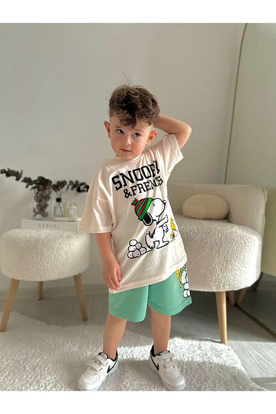 MİNİKO KİDS BOY PAW PETROL SNOOPY COTTON SHORT SLEEVE SHORTS SUIT