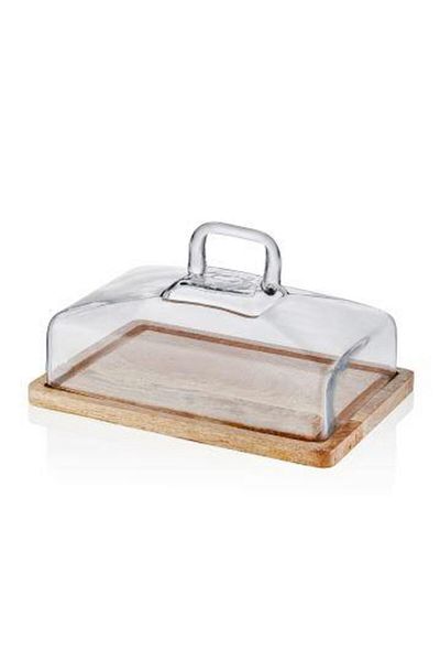 The Mia 16X28X18 cm Madera Rectangular Cake Storage Bowl - Cam0394