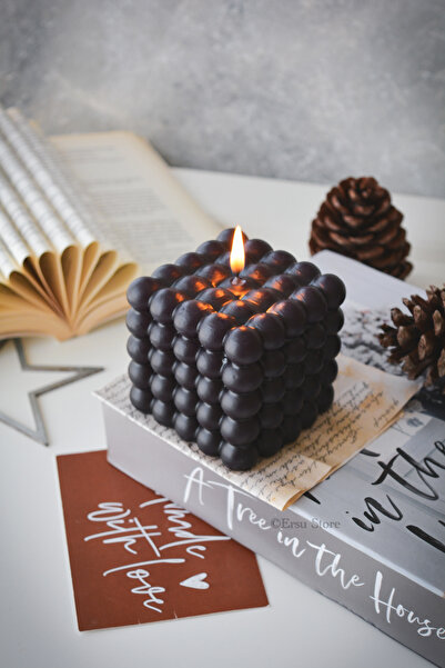 ersu store Büyük Boy Siyah Bubble Soya Mumu