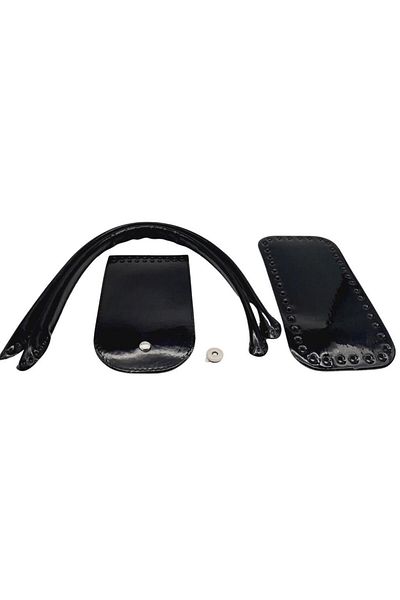 angel çanta aksesuar Αξεσουάρ Angel Bag Τσάντα Pelican με λαβή γυαλιστερό λουστρίνι Σετ τσάντας μαύρο χρώμα
