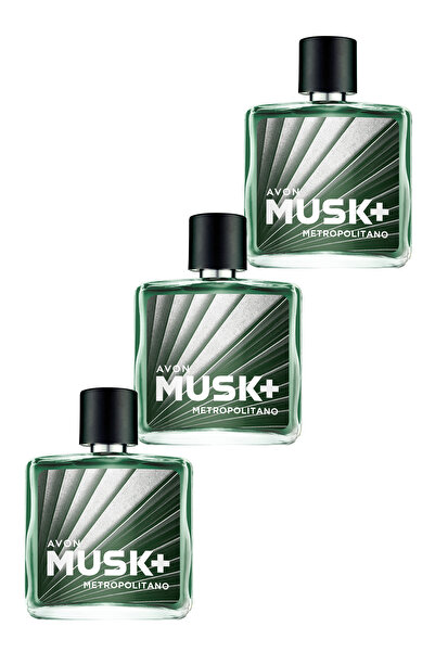 AVON Musk Metropolitano Erkek Parfüm Edt 75 Ml. Üçlü Set