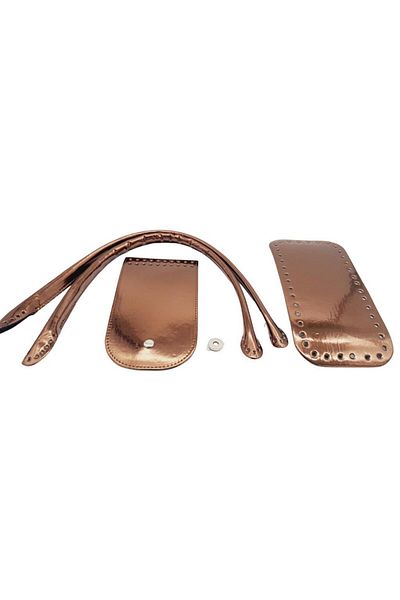 angel çanta aksesuar Angel Bag Accessory Pelican Bag Handle Shiny Patent Leather Bag Set Copper Color