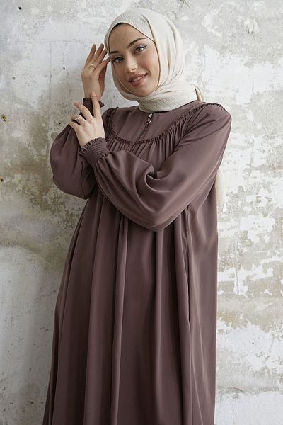 InStyle Gathered Arm Tip Ferace - Brown