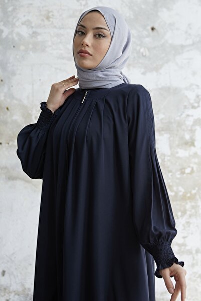 InStyle Πλισέ λεπτομέρεια Gathered Ferace - Navy Blue