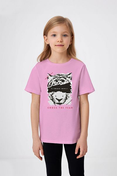ADABEBEK Γράμμα Cross The Fear Tiger Printed T-shirt για κορίτσια