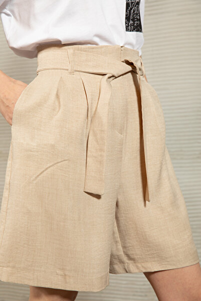 GİYSA Γυναικείο σορτς με πλισέ ζώνη