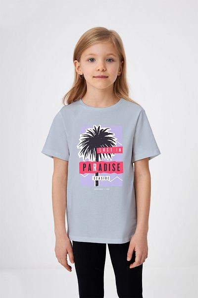 ADABEBEK Paradise Detailed Palm Printed T-Shirt για κορίτσια