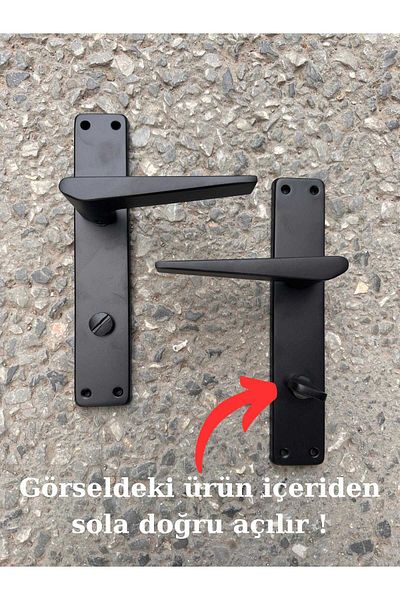 ARON NEW LUXURY SAPPHIRE MATTE BLACK (BANIO-WC) DOOR HANDLE (LEFT) ALUMINUM / STEEL