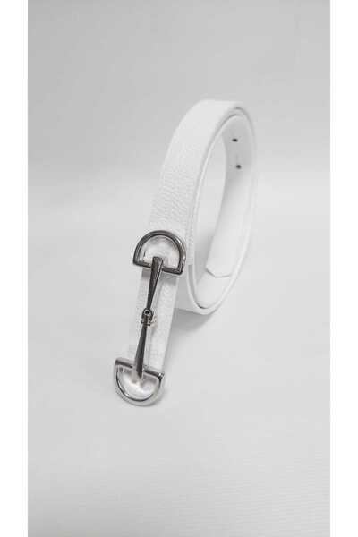 Kemerix Curea subțire reversibilă cu cataramă argintie pentru femei