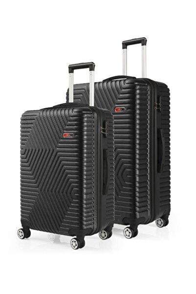 G&D Polo Suitcase Abs Orta Ve Büyük Boy Siyah 2'li Valiz Seti 600.01-B