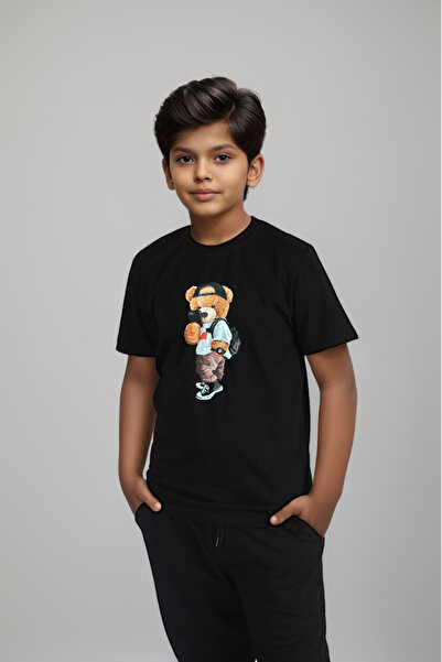 COSBA kids wear Unisex Cool Teddy Bear Printed Crew Neck Basic Children's T-s...