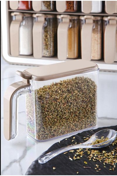 WuuQ 12-Piece Self-Adhesive Spice Bowl Set with Lid and Spoon - Spice Bowl Stand with Handles