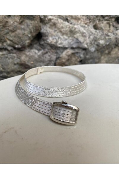 bestmysilver Kadın Gümüş Trabzon Hasır 5 Sıra Gerdanlık