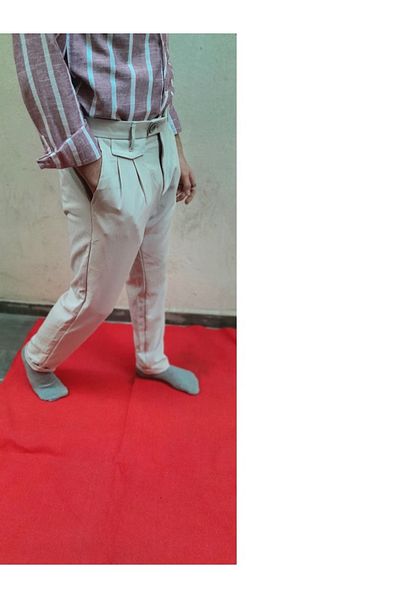 Butik Karaca ανδρικό ιταλικό μοντέλο baggiy fit harvest palazzo pleat λεπτομέρεια παντελόνι polyviscone