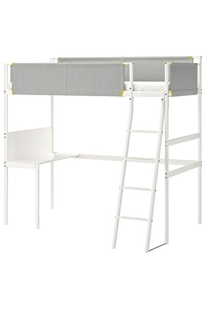 IKEA ranza, beyaz-açık gri, 90x200 cm, çalışma masalı