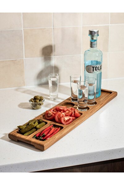 Esci Design Wooden Presentation Holder - Wooden Tequila Set Presentation - Wooden Desktop Organizer - Wooden Presentation Plate